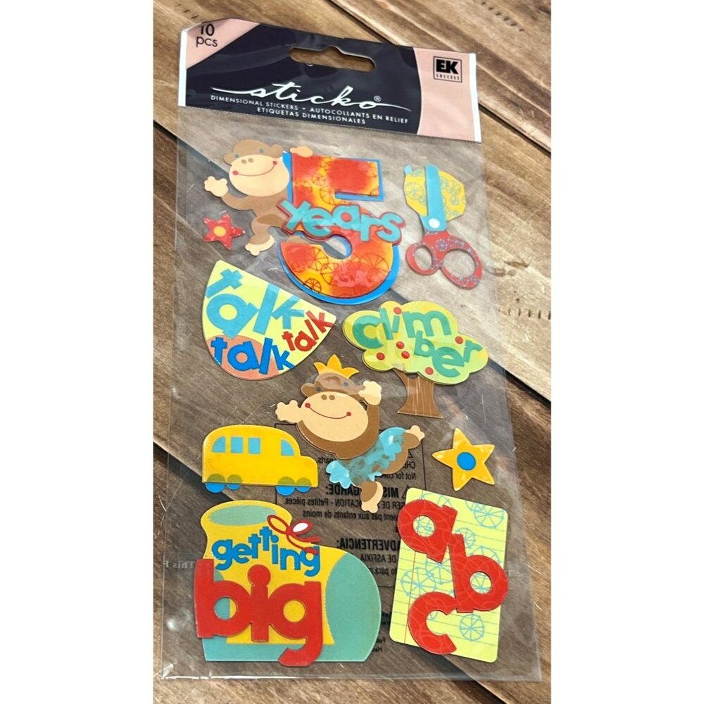 RARE EK SUCCESS STICKO SPP1VEL44 5 FIVE YEARS OLD SET OF STICKERS 5TH BIRTHDAY